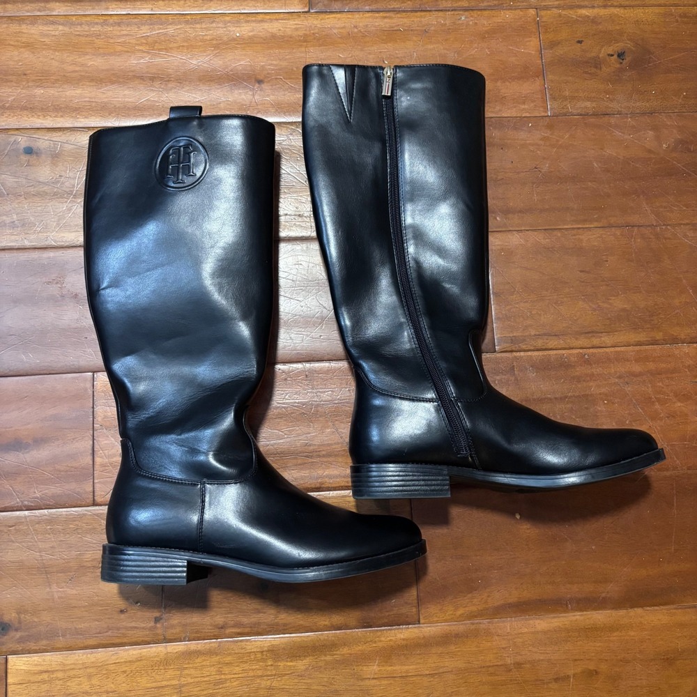 Tommy‎ Hilfiger Rydings Black Knee High Riding Boots Size 9.5